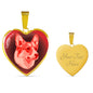 Red Corgi Profile Dark Heart Necklace D22