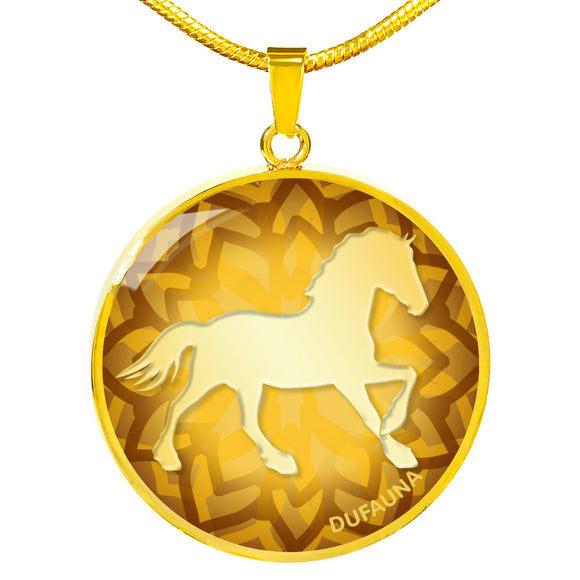 Yellow Horse Silhouette Necklace D18