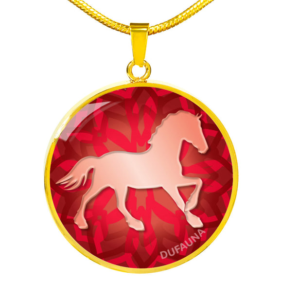 Red Horse Silhouette Necklace D18