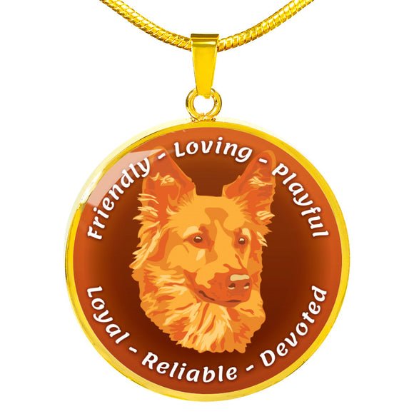 Orange Dog Characteristics Necklace D20