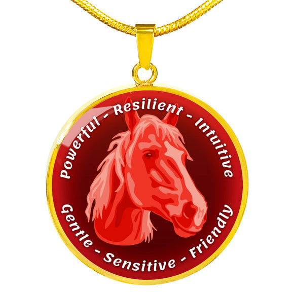 Red Horse Characteristics Necklace D20