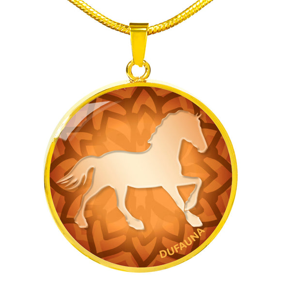 Orange Horse Silhouette Necklace D18