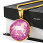 Soft Pink Horse Silhouette Necklace D18