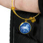 Blue Horse Silhouette Bangle Bracelet D18