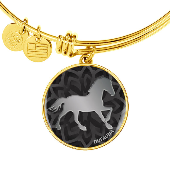 Black Horse Silhouette Bangle Bracelet D18