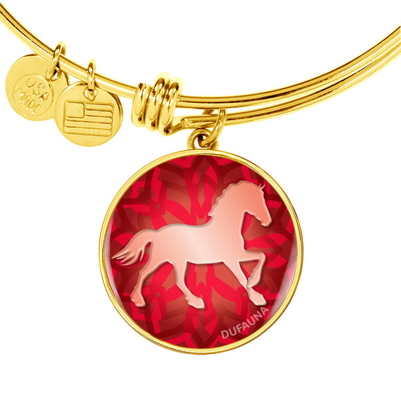 Red Horse Silhouette Bangle Bracelet D18