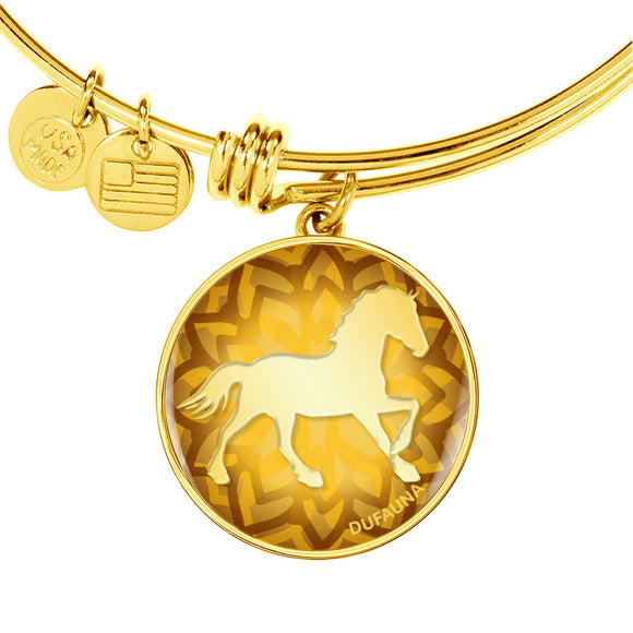 Yellow Horse Silhouette Bangle Bracelet D18