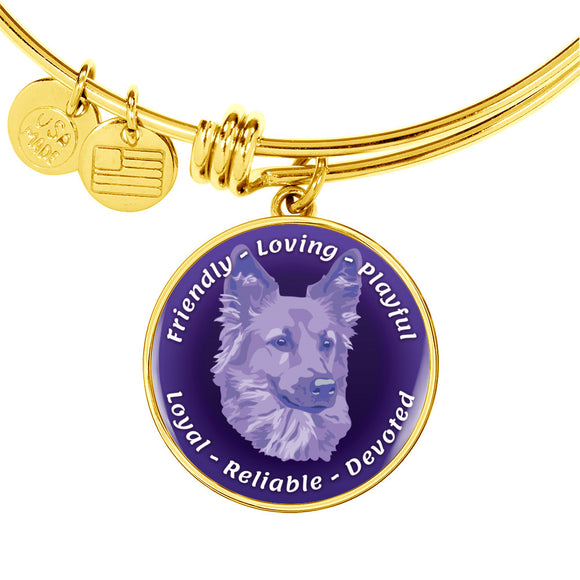 Purple Dog Characteristics Bangle Bracelet D20