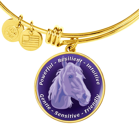Purple Horse Characteristics Bangle Bracelet D20