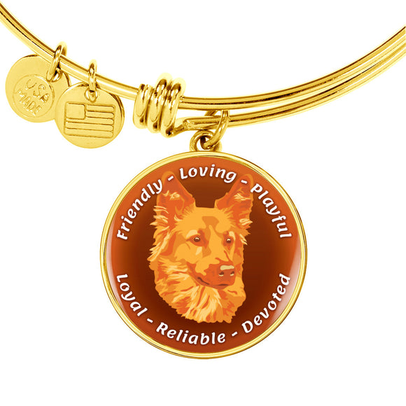 Orange Dog Characteristics Bangle Bracelet D20