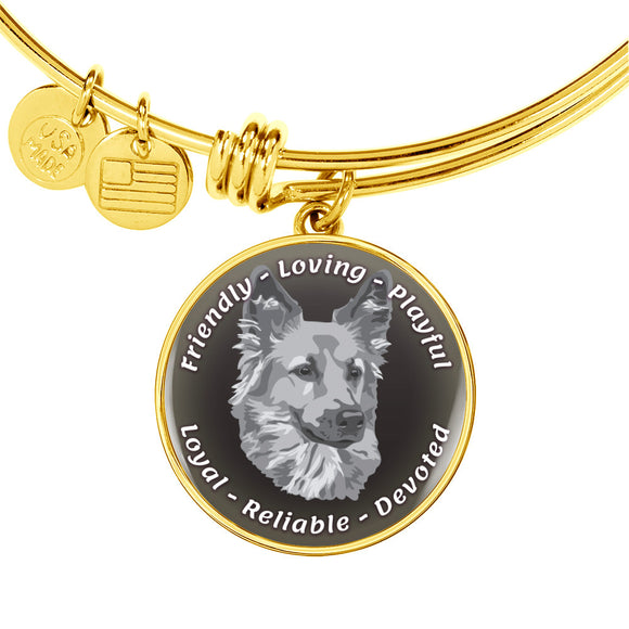 Grey Dog Characteristics Bangle Bracelet D20