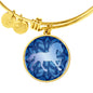 Blue Horse Silhouette Bangle Bracelet D18
