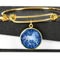 Blue Horse Silhouette Bangle Bracelet D18