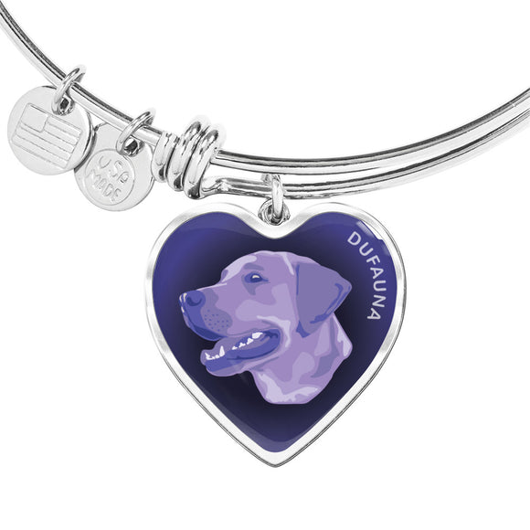 Purple Labrador Profile Dark Heart Bangle Bracelet D22