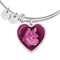 Berry Pink Yorkie Profile Dark Heart Bangle Bracelet D22