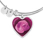 Berry Pink Pug Profile Dark Heart Bangle Bracelet D22