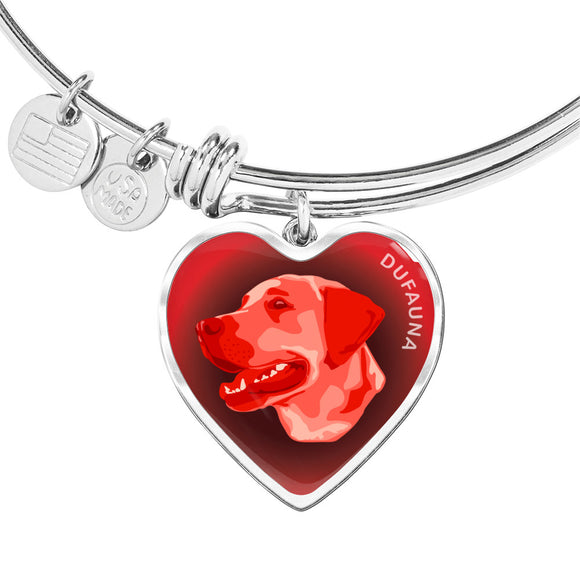 Red Labrador Profile Dark Heart Bangle Bracelet D22
