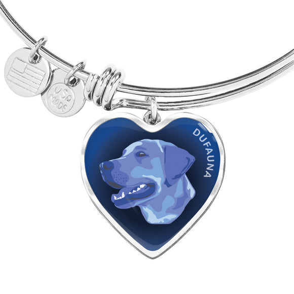 Blue Labrador Profile Dark Heart Bangle Bracelet D22
