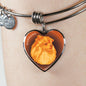 Orange Pomeranian Profile Dark Heart Bangle Bracelet D22