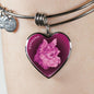 Berry Pink Yorkie Profile Dark Heart Bangle Bracelet D22