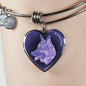 Purple German Shepherd Profile Dark Heart Bangle Bracelet D22