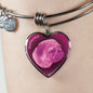 Berry Pink Pug Profile Dark Heart Bangle Bracelet D22