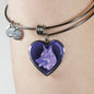 Purple German Shepherd Profile Dark Heart Bangle Bracelet D22