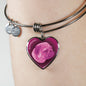 Berry Pink Pug Profile Dark Heart Bangle Bracelet D22