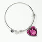 Berry Pink Yorkie Profile Dark Heart Bangle Bracelet D22