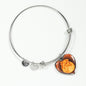Orange Pomeranian Profile Dark Heart Bangle Bracelet D22