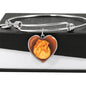 Orange Pomeranian Profile Dark Heart Bangle Bracelet D22
