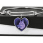 Purple German Shepherd Profile Dark Heart Bangle Bracelet D22
