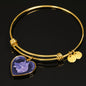 Purple German Shepherd Profile Dark Heart Bangle Bracelet D22