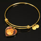 Orange Pomeranian Profile Dark Heart Bangle Bracelet D22