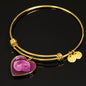 Berry Pink Pug Profile Dark Heart Bangle Bracelet D22
