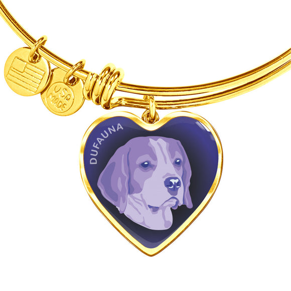 Purple Beagle Profile Dark Heart Bangle Bracelet D22