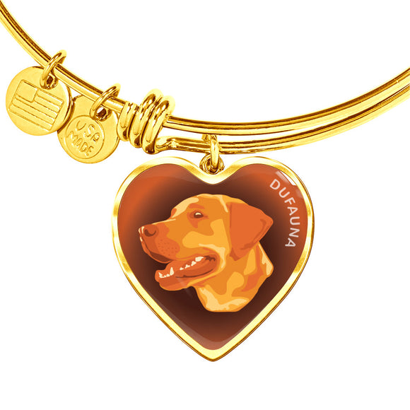 Orange Labrador Profile Dark Heart Bangle Bracelet D22