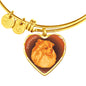 Orange Pomeranian Profile Dark Heart Bangle Bracelet D22