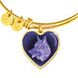 Purple German Shepherd Profile Dark Heart Bangle Bracelet D22