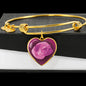Berry Pink Pug Profile Dark Heart Bangle Bracelet D22