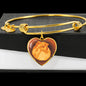 Orange Pomeranian Profile Dark Heart Bangle Bracelet D22