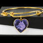Purple German Shepherd Profile Dark Heart Bangle Bracelet D22