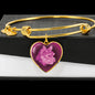 Berry Pink Yorkie Profile Dark Heart Bangle Bracelet D22
