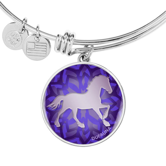 Purple Horse Silhouette Bangle Bracelet D18