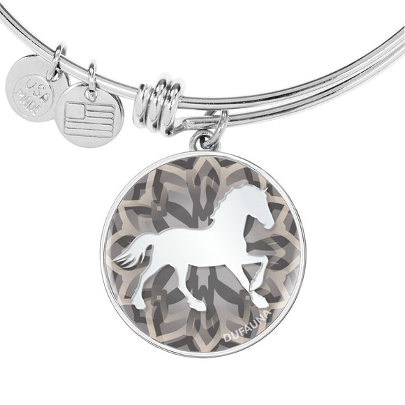 White Horse Silhouette Bangle Bracelet D18