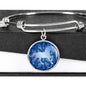Blue Horse Silhouette Bangle Bracelet D18