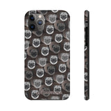 D23 Black Grey Pug iPhone Tough Case 11, 11Pro, 11Pro Max, X, XS, XR, XS MAX, 8, 7, 6 Impact Resistant