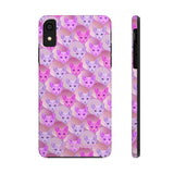 D23 Purple Pink Cat iPhone Tough Case 11, 11Pro, 11Pro Max, X, XS, XR, XS MAX, 8, 7, 6 Impact Resistant