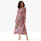 Pink Jellinge style Women's Long-Sleeve One-piece Dress