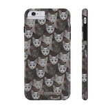 D23 Black Grey Cat iPhone Tough Case 11, 11Pro, 11Pro Max, X, XS, XR, XS MAX, 8, 7, 6 Impact Resistant
